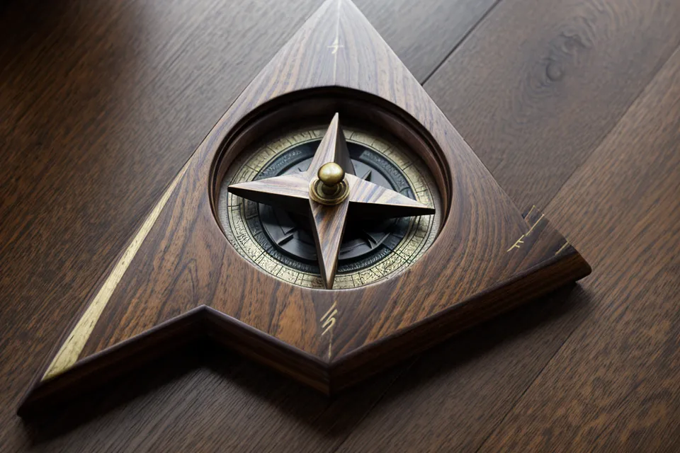 Navigationsdreieck und Zirkel auf einer Seekarte am Lernplatz.