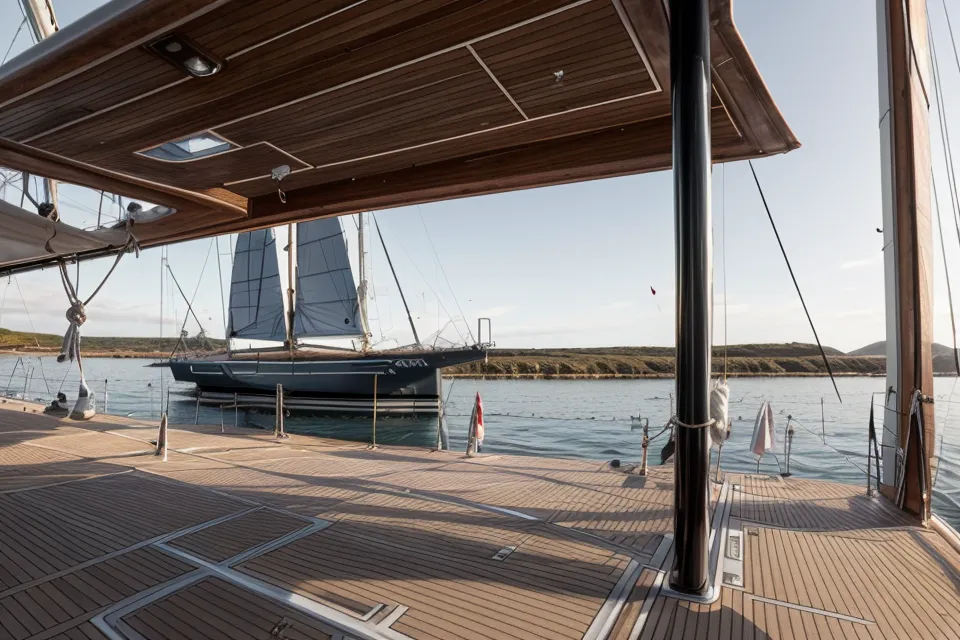 Cockpit einer Yacht mit Steuerrad und Navigationsinstrumenten nach dem SBF See Binnen Online-Kurs